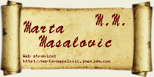 Marta Masalović vizit kartica